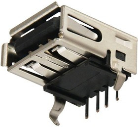 KUSBX-AS1N-B, USB Connectors A TYPE RECEPTACLE BLACK
