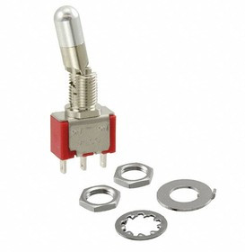 1825136-7, Switch Toggle ON None ON SPDT Locking Lever Wire Lug 5A 250VAC 28VDC Panel Mount with Threads Bulk