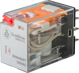 Реле 10А 2CO 230В AC тест кнопка LED SE SXM2CB2P7