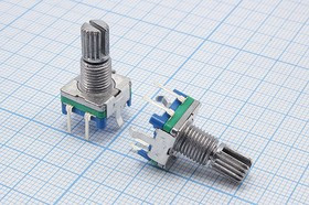 Датчик угла на 30 позиций с кнопочным выключателем, ширина 12мм, вал типа KQ, диаметром 6мм, энкодер