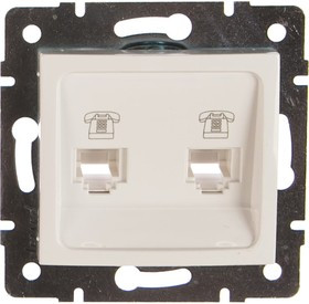 Двойная телефонная розетка KARINA евро белая 707-0288-138