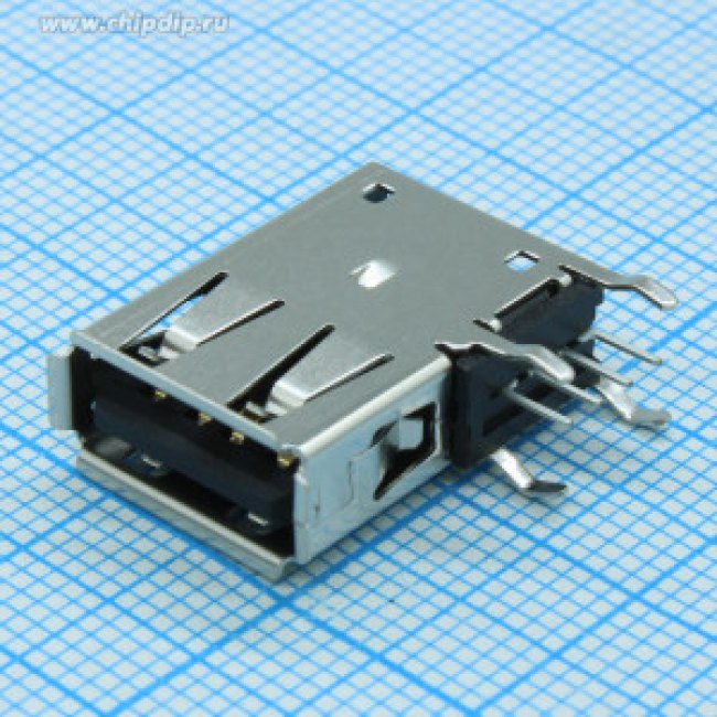 1-1734775-1, USB Connector, Receptacle, USB-A 2.0, Right Angle, Positions - 4 1-1734775-1, USB Connector, Receptacle, USB-A 2.0, Right Angle, Positions - 4