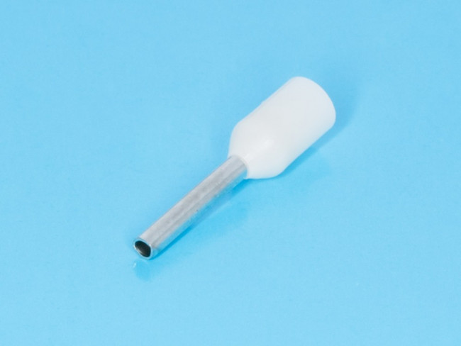KLS8-01108-E0508 white (TIC-0.5-8) белый (LT05008), Наконечник 8мм для обжима многожильного кабеля 0,5мм изолированный