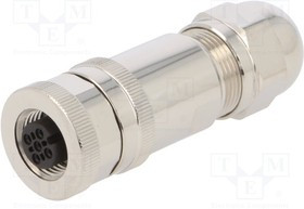 T4110012051-000, Вилка, M12, PIN: 5, "мама", код A-DeviceNet / CANopen, на провод