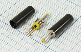 Разъем питания DC вилка, D2.35 d0.7 L9, 2C, на кабель, бакелит хвост