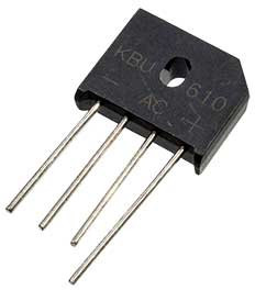 KBU610, стеклянный пассивированный выпрямительный диодный мост, 1000В, 6А (KBU) = KBU6M