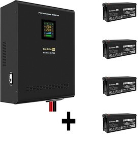 EX296699RUS, Комплект ИБП EX296005RUS + батарея 200Aч EX282991RUS 4шт (инвертор, синус, для котла, настенный) ExeGate FineSine SX-7000.LCD.A