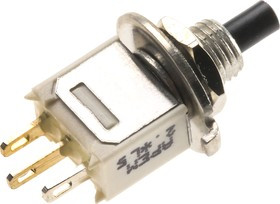ZP32S0101, Miniature Push Button Switch, Momentary, Panel Mount, 4.9mm Cutout, SPST, 20/48V ac