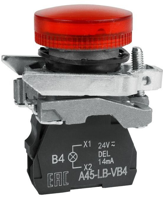КЭАЗ Сигнальная лампа OptiSignal D22 C4-L-B4 красная металл 24VAC/DC XB4BVB4
