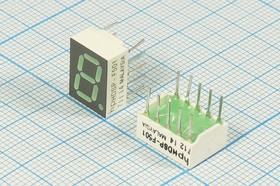 Светодиодный дисплей зеленый, 7 сегментов, 1 разряд, высота 10 мм, 3500 мкд, HDSP-F501; №5199 G СД д