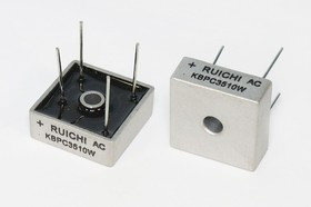 Диодный мост, напряжение 1000 В, ток 35А, корпус KBPC3510W, контакты 4L