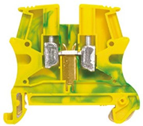 0 371 70, Viking 3 Series Green/Yellow Earth Terminal Block, 2.5mm², Single-Level, Screw Termination