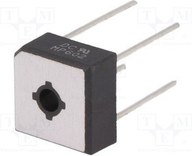 MP602, Диодный мост: однофазный, Urmax: 200В, If: 6А, Ifsm: 175А, MP-6, THT