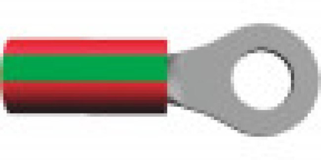 1-320551-2, TERMINAL, RING TONGUE, #8, CRIMP, GREEN
