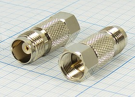 Штекер F-Гнездо TNC, переходник, позолоченный центральный контакт; №9972 штек F-гн TNC\\