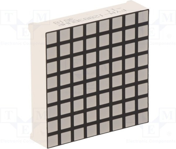 FYM-12883BUHR-11, Дисплей: LED, матрица, 8x8, красный, 30-60мкд, анод, 31,7x31,7х8мм