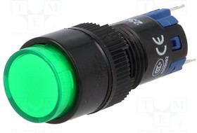 V12Y-11-230G, Переключатель: кнопочный, Пол: 2, SPDT, 0,5A/250ВAC, 1A/24ВDC, IP40