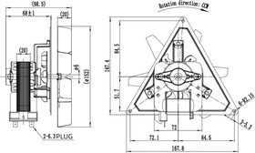 Вентилятор Krubo K-AC152-R230-22 220V 32W 0.27A