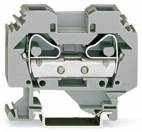 283-104, 2-пров. проходная клемма, 0,2 - 16 мм2, бок. подкл., синяя