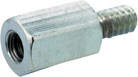 HMFB-4-375A, SPACER, HEX, BRASS, 6.35MM X 9.525MM