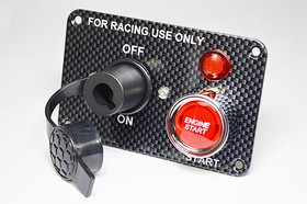 Панель, 110x70, 12В, переключатель кнопочный/Переключатель ключ, ILкрасный, линза 1