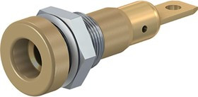 LB-I4R-A-27, Гнездо, "банан" 4мм, 25А, 30ВAC, 60ВDC, коричневый, винтами