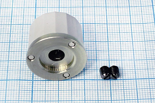 Ручка круглая диаметр 23мм,диаметр регулятора 6.0мм, металл/пластик, серый; №2620 ручка d6,0\d23x16\мет/пл\сер\\