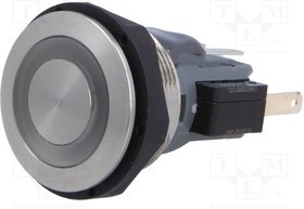 1241.6624.1121000, Переключатель: антивандальный, Пол: 2, SPDT, 3A/250ВAC, IP67, d19мм