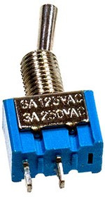MTS-101-A2-B, миниатюрный тумблер ON-OFF 2 контакта на плату, черный