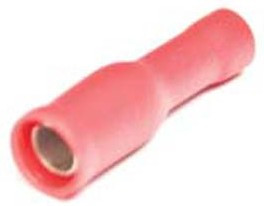 Клемма наконечник на кабель розетка "I" , 4мм, обжимная, красный, TRL-1