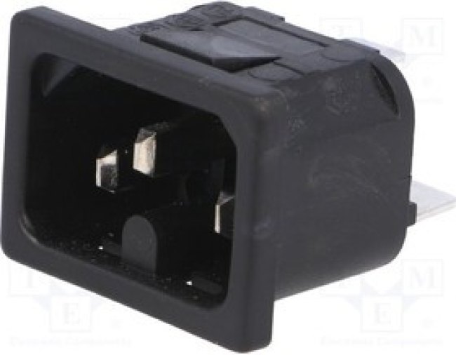 PX0595/20/63, Разъем: питания AC, гнездо, "папа", 10А, 250ВAC, IEC 60320, UL94V-0