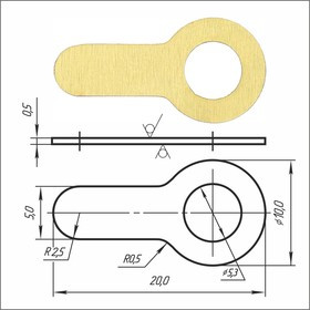 Лепесток латунный PSV 1-1-5,3-20-00 Лепесток латунный PSV 1-1-5,3-20-00