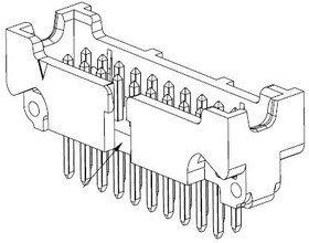 45210-600230, Headers &amp; Wire Housings 10P, .050" Pitch HDR Vert Thru-Hole,30Au