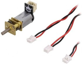 FIT0467, Двигатель DC, с редуктором, 1-6ВDC, 30 1, Двусторон.вал нет, 40мА