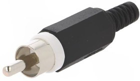 XSTO1W, Вилка; RCA; "папа"; с амортизатором; прямой; пайка; никелированные