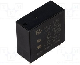 LM1H-12D, Реле: электромагнитное, SPDT, Uобмотки: 12ВDC, 16A/250ВAC, 530мВт
