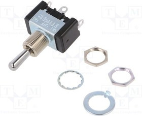 ET115E12-Z, Переключатель: тумблер, Пол: 3, SP3T, ON-OFF-ON, 15A/125ВAC