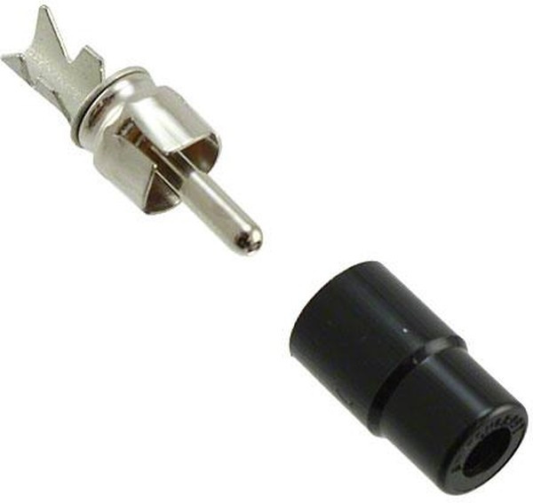35582X, RCA Phono Connectors BLACK PLUG W/CLAMP