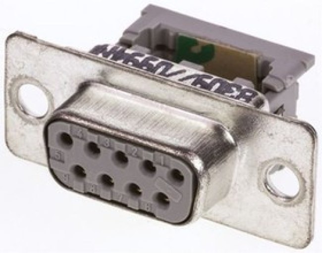 8309-6009, 8300 9 Way Right Angle Cable Mount D-sub Connector Socket, 2.74mm Pitch