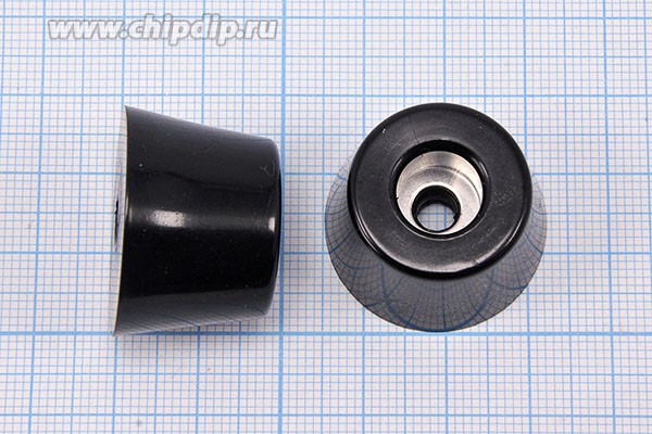 RL-SR-27x21x18, Ножка приборная коническая, армированная шайбой, ø27мм, высота 18мм; №15757 ножка прибор 27x18\h- 7,5/отв 5,0\резин\конус\