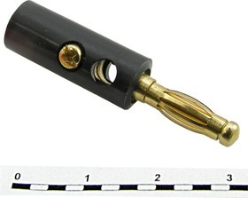 10-0015 GOLD black, Штекер 10-0015 GOLD чёрный, винтовое крепление
