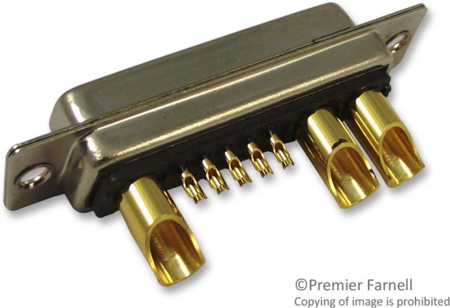 680S13W3203L401, Комбинированный разъем D Sub, 40А, Серия SEAL-D 680S, DB-13W3, Гнездо, 13 контакт(-ов)