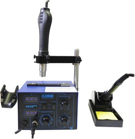ELEMENT 852D++, Станция паяльная термовоздушная + паяльник, с держателем фена