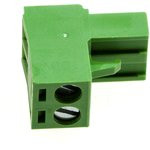 5ESDV-02P, Клеммник угловой, шаг 5.00мм, 2 контакта (15A 300V)