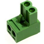 5ESDV-02P, Клеммник угловой, шаг 5.00мм, 2 контакта (15A 300V)
