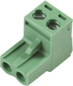 5ESDV-02P, Клеммник угловой, шаг 5.00мм, 2 контакта (15A 300V)