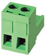 5ESDV-02P, Клеммник угловой, шаг 5.00мм, 2 контакта (15A 300V)
