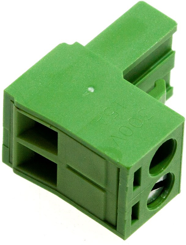 5ESDV-02P, Клеммник угловой, шаг 5.00мм, 2 контакта (15A 300V)