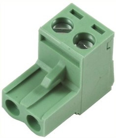 5ESDV-02P, Клеммник угловой, шаг 5.00мм, 2 контакта (15A 300V)