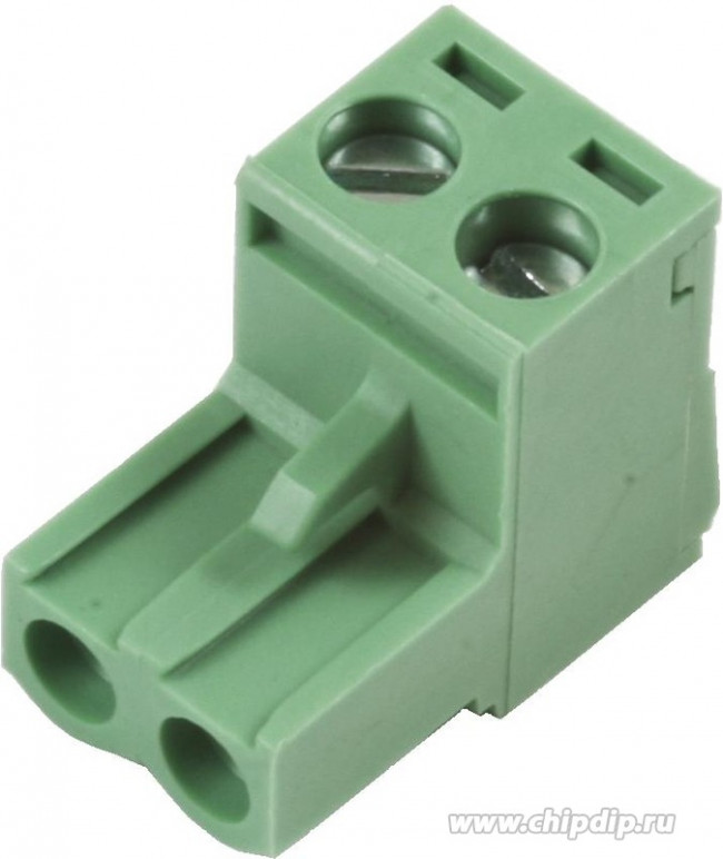 5ESDV-02P, Клеммник угловой, шаг 5.00мм, 2 контакта (15A 300V)